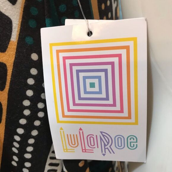 LuLaRoe Carly High Low Abstract Print Dress Fall Sz XXS NWT New - Picture 12 of 16